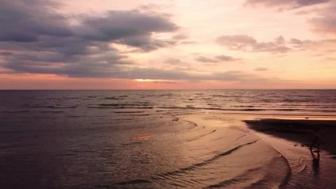 Low Tide Drone Shot Video stock 252043253