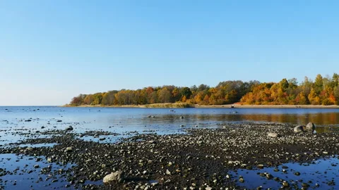 Low tide low water, in the foreground the seabed Stock Footage 227294709