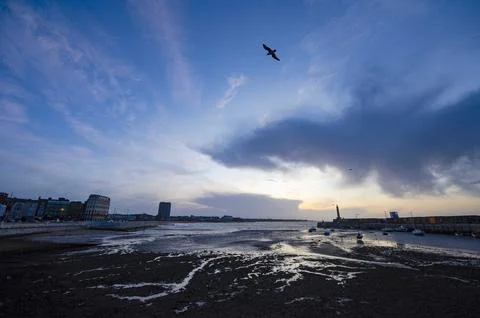 Low tide in Margate Stock Photos