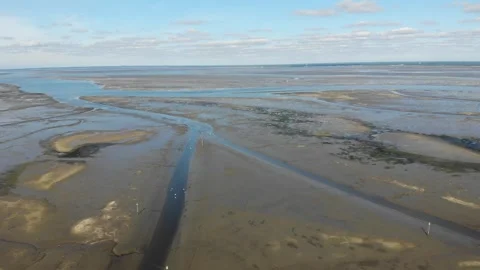 Low Tide Ocean Wide View France Stock Footage 331662296