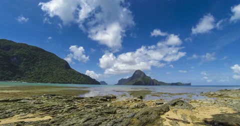 Low tide Philippines time lapse 4k Stock Footage 35674862
