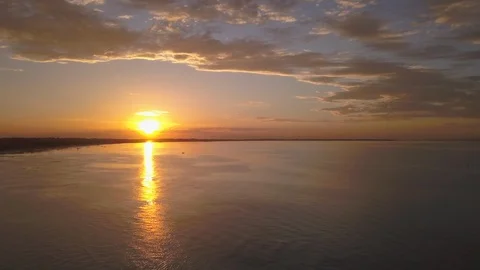 Low Tide Sunset Stock Footage 114842117