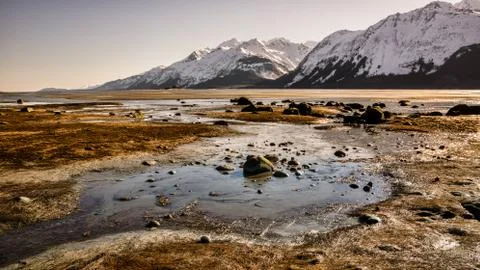 Low tide sunset Stock Photos