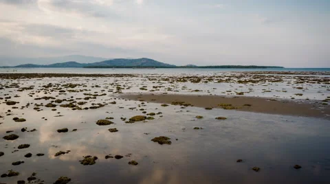 Low tide at sunset, timelapse on Philippines 4k 스톡 동영상 53210742