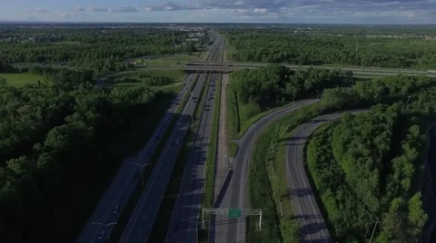 Low Traffic Highway at sunset Stock Footage 64056338
