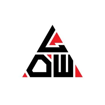 LOW triangle letter logo design with triangle shape. LOW triangle logo desi.. Stock Illustration
