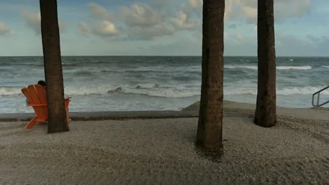 Low View angle view looking west in the early morning towards Gulf of Mexico. At Stock Footage 281963450