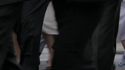 Low View Of Crowds Of People Crossing The Street. Stock-Footage 81054246