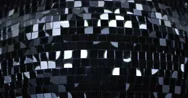 Low View Mirror Glitter Mirrorball Disco Ball Close View Silver Black Stock Footage