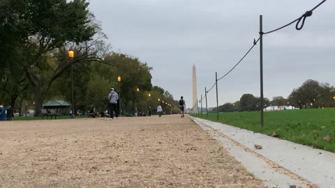 Low view time lapse of National Mall DC Stock Footage 142050298