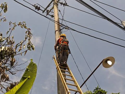 Low voltage electrical work 1 Stock Photos