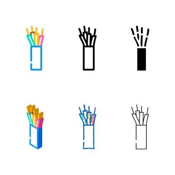 Low voltage wire cable color multipack icon vector Stock Illustration