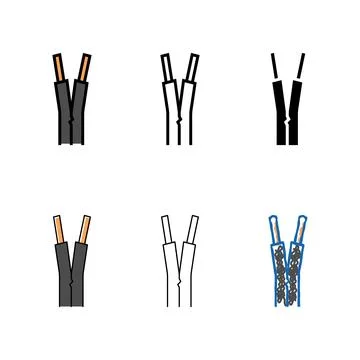 Low voltage wire cable color icon vector variations Stock Illustration
