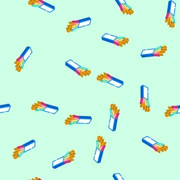 Low voltage wire cable isometric icon seamless pattern Stock Illustration