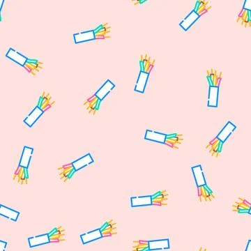 Low voltage wire cable vector seamless pattern Stock Illustration