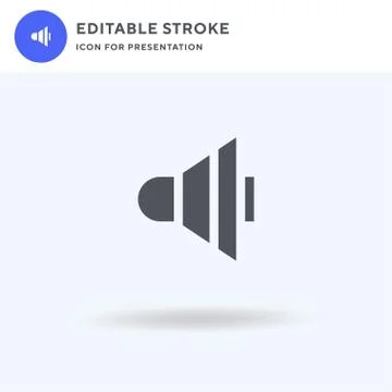 Low Volume icon vector, filled flat sign, solid pictogram isolated on white,  Stock Illustration