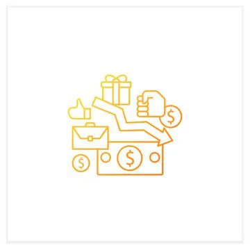 Low wages gradient icon Stock Illustration