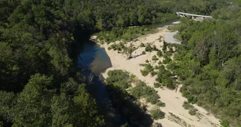 Low-Water Bridge Over The Upper North Fork River Near Devils Backbone Stock Footage 325690294