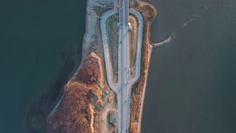 For a low-water bridge over which cars travel in both directions Video stock 163986192