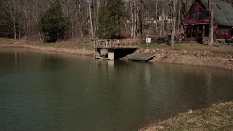 Low water  at a lake Video stock 270492903
