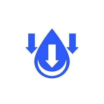 Low water level icon with arrows, vector sign 库存插图