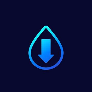 Low water level icon on dark Stock Illustration