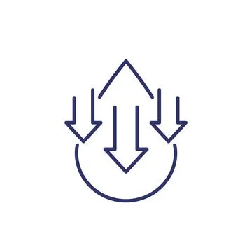 Low water level icon, line vector Stock Illustration
