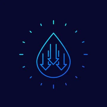 Low water level icon, linear design 库存插图