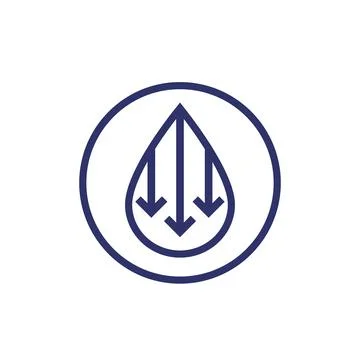 Low water level icon, vector sign Stock Illustration