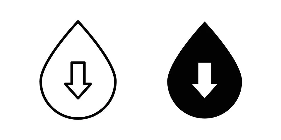 Low water level icon for web projects Stock Illustration