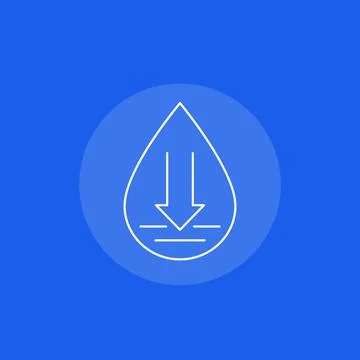 Low water level linear icon Stock Illustration