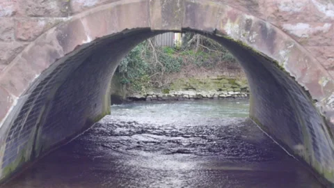 Low Weathered Bridge Canal Stock Footage 150397786