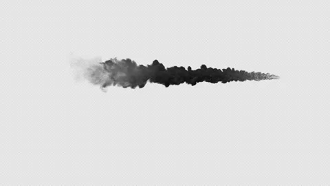 Low Wide Smoke Trail With Alpha Channel Stock Footage 339301918