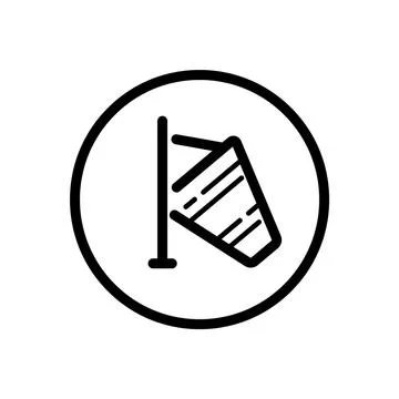 Low wind. Outline icon in a circle. Weather vector illustration Stock Illustration