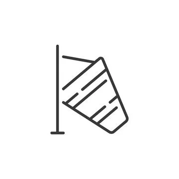 Low wind thin line icon. Outline icon. Isolated weather vector illustration Stock Illustration