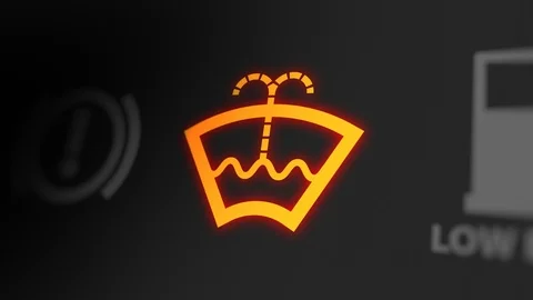 Low Windshield Washer Fluid Warning on Car Dashboard Stock Footage 118854853