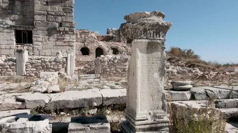 The Lower Agora and its Trajanic then Severan Nymphaeum Stock Footage 221618684