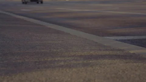 Lower Angle, View of the Carriageway on which Vehicles Move Stock Footage 159363490