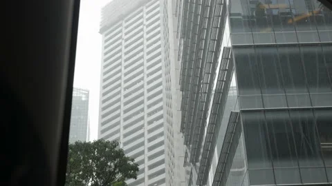 Lower angle view up to the highrise skyscraper office financial building to.. Stock Footage 237428380