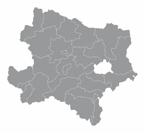 Lower Austria administrative map Stock Illustration