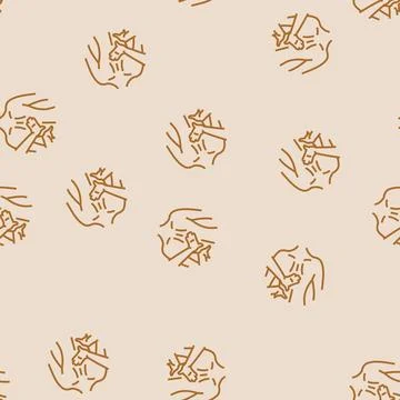 Lower back massage therapy line seamless pattern Stock Illustration
