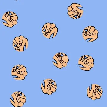 Lower back massage therapy vector seamless pattern Stock Illustration