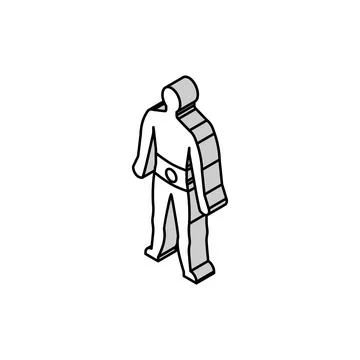Lower back pain body ache isometric icon vector illustration Stock Illustration
