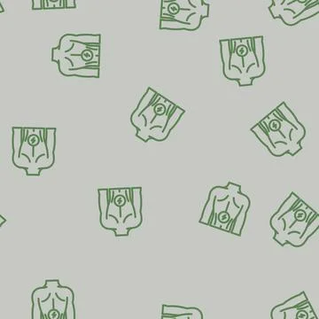 Lower back pain body ache line vector seamless pattern Illustrazione stock