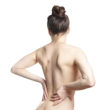 Lower back pain or bachache Stock Photos
