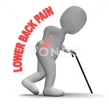 Lower Back Pain Represents Vertebral Column And Backbone 3d Rend Stock Illustration