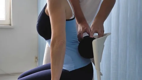 Lower Back Support Pillow. Stock Footage 84726376