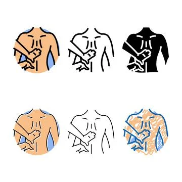 Lower back types massage therapy color icon vector Stock Illustration