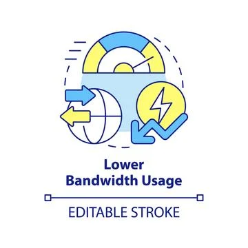 Lower bandwidth usage concept icon Stock Illustration