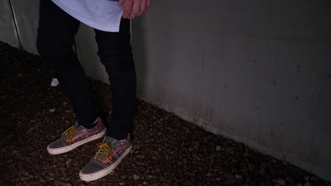 Lower body view of a man lifting a foot Stock-Footage 90505836